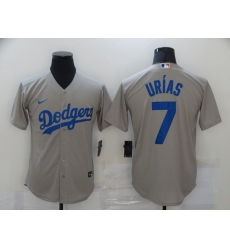 Men Los Angeles Dodgers 7 Julio Urias Gray 2020 Nike Cool Base Jersey Men Los Angeles Dodgers 7 Julio Urias Gray 2020 Nike Cool Base Jersey
