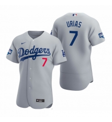 Men Los Angeles Dodgers 7 Julio Urias Gray 2020 World Series Champions Flex Base Jersey Men Los Angeles Dodgers 7 Julio Urias Gray 2020 World Series Champions Flex Base Jersey