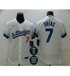 Men Los Angeles Dodgers 7 Julio Urias White 2 20 Patch City Connect Flex Base Stitched Jersey Men Los Angeles Dodgers 7 Julio Urias White 2 20 Patch City Connect Flex Base Stitched Jersey