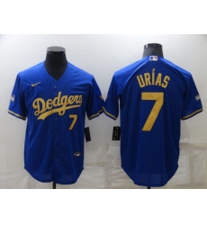 Men Los Angeles Dodgers 7 Urias Blue gilt character Nike Game 2022 MLB Jersey Men Los Angeles Dodgers 7 Urias Blue gilt character Nike Game 2022 MLB Jersey