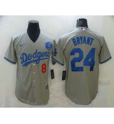 Men Los Angeles Dodgers 8 24 Kobe Bryant Grey KB Patch Stitched MLB Cool Base Nike Jersey Men Los Angeles Dodgers 8 24 Kobe Bryant Grey KB Patch Stitched MLB Cool Base Nike Jersey