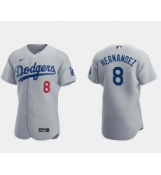 Men Los Angeles Dodgers 8 Enrique Hernandez Gray Flex Base Stitched Jersey Men Los Angeles Dodgers 8 Enrique Hernandez Gray Flex Base Stitched Jersey