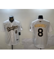 Men Los Angeles Dodgers 8 Enrique Hernandez White Gold Home Limited Stitched Baseball Jersey Men Los Angeles Dodgers 8 Enrique Hernandez White Gold Home Limited Stitched Baseball Jersey
