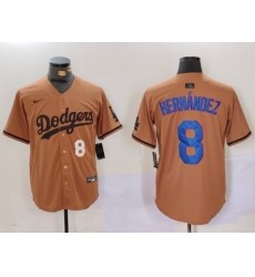 Men Los Angeles Dodgers 8 Kike Hernandez Brown Cool Base Stitched Baseball Jersey Men Los Angeles Dodgers 8 Kike Hernandez Brown Cool Base Stitched Baseball Jersey