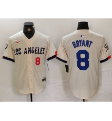 Men Los Angeles Dodgers 8 Kobe Bryant Cream Stitched Baseball Jersey 5 Men Los Angeles Dodgers 8 Kobe Bryant Cream Stitched Baseball Jersey 5