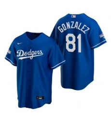 Men Los Angeles Dodgers 81 Victor Gonzalez Royal 2020 World Series Champions Home Patch Cool Base Stitched Jersey Men Los Angeles Dodgers 81 Victor Gonzalez Royal 2020 World Series Champions Home Patch Cool Base Stitched Jersey
