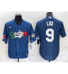 Men Los Angeles Dodgers 9 Gavin Lux Navy Mexico World Series Cool Base Stitched Baseball Jersey Men Los Angeles Dodgers 9 Gavin Lux Navy Mexico World Series Cool Base Stitched Baseball Jersey