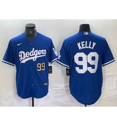 Men Los Angeles Dodgers 99 Joe Kelly Blue City Connect Cool Base Stitched Baseball Jersey 4 Men Los Angeles Dodgers 99 Joe Kelly Blue City Connect Cool Base Stitched Baseball Jersey 4