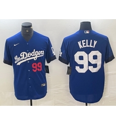 Men Los Angeles Dodgers 99 Joe Kelly Blue City Connect Cool Base Stitched Baseball Jersey 8 Men Los Angeles Dodgers 99 Joe Kelly Blue City Connect Cool Base Stitched Baseball Jersey 8