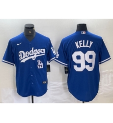 Men Los Angeles Dodgers 99 Joe Kelly Blue City Connect Cool Base Stitched Baseball Jersey 9 Men Los Angeles Dodgers 99 Joe Kelly Blue City Connect Cool Base Stitched Baseball Jersey 9