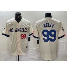 Men Los Angeles Dodgers 99 Joe Kelly Cream Stitched Baseball Jersey 2 Men Los Angeles Dodgers 99 Joe Kelly Cream Stitched Baseball Jersey 2