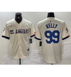 Men Los Angeles Dodgers 99 Joe Kelly Cream Stitched Baseball Jersey Men Los Angeles Dodgers 99 Joe Kelly Cream Stitched Baseball Jersey