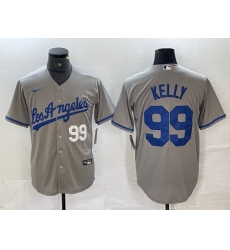 Men Los Angeles Dodgers 99 Joe Kelly Grey Stitched Jersey2 Men Los Angeles Dodgers 99 Joe Kelly Grey Stitched Jersey2