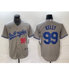 Men Los Angeles Dodgers 99 Joe Kelly Grey Stitched Jersey5 Men Los Angeles Dodgers 99 Joe Kelly Grey Stitched Jersey5