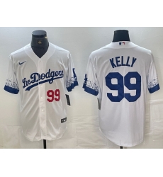 Men Los Angeles Dodgers 99 Joe Kelly White City Connect Cool Base Stitched Baseball Jersey 2 Men Los Angeles Dodgers 99 Joe Kelly White City Connect Cool Base Stitched Baseball Jersey 2