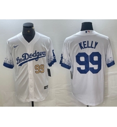 Men Los Angeles Dodgers 99 Joe Kelly White Cool Base Stitched Baseball Jersey 7 Men Los Angeles Dodgers 99 Joe Kelly White Cool Base Stitched Baseball Jersey 7