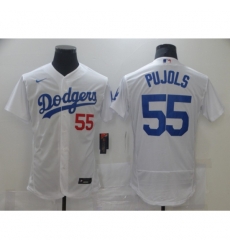 Men Los Angeles Dodgers Albert Pujols 55 White Nike Road Flex Base Authentic Collection Baseball Jersey Men Los Angeles Dodgers Albert Pujols 55 White Nike Road Flex Base Authentic Collection Baseball Jersey