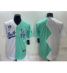 Men Los Angeles Dodgers Blank 2022 All Star White Green Cool Base Stitched Baseball Jersey Men Los Angeles Dodgers Blank 2022 All Star White Green Cool Base Stitched Baseball Jersey