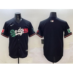 Men Los Angeles Dodgers Blank Black Mexico Flag Limited Stitched Baseball Jersey