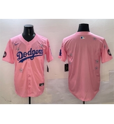 Men Los Angeles Dodgers Blank Pink 2025 Tokyo Series Limited Stitched Baseball Jersey