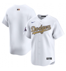 Men Los Angeles Dodgers Blank White 2025 Gold Collection Limited Stitched Baseball Jersey