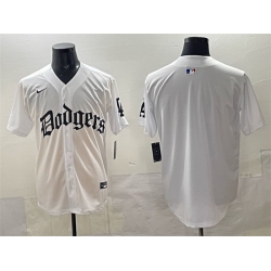 Men Los Angeles Dodgers Blank White 2025 LA Gothic Style Vapor Premier Limited Stitched Baseball Jersey