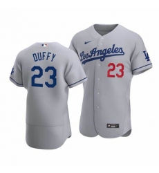 Men Los Angeles Dodgers Danny Duffy 23 Grey Flex Base Stitched MLB Jersey Men Los Angeles Dodgers Danny Duffy 23 Grey Flex Base Stitched MLB Jersey