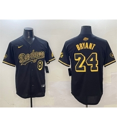 Men Los Angeles Dodgers Front 8 Back 24 Kobe Bryant Black Gold Stitched Jersey Men Los Angeles Dodgers Front 8 Back 24 Kobe Bryant Black Gold Stitched Jersey