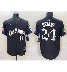 Men Los Angeles Dodgers Front 8 Back 24 Kobe Bryant Black Mexico 2025 LA Gothic Style With Fernando Patch Vapor Premier Limited Stitched Baseball Jersey