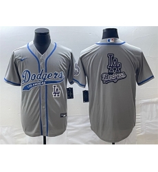 Men Los Angeles Dodgers Gray Team Big Logo With Patch Cool Base Stitched Baseball Jersey Men Los Angeles Dodgers Gray Team Big Logo With Patch Cool Base Stitched Baseball Jersey