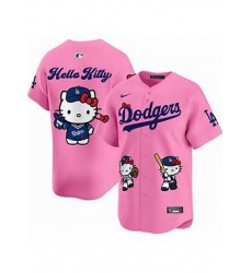Men Los Angeles Dodgers Hello Kitty Baseball Jersey Pink Men Los Angeles Dodgers Hello Kitty Baseball Jersey Pink