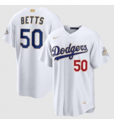 Men Los Angeles Dodgers Mookie Betts Nike White 2026 Gold Collection Stadium Jersey