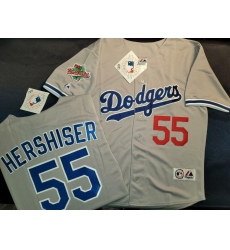 Men Los Angeles Dodgers OREL HERSHISER 1988 Grey Stitched Jersey Men Los Angeles Dodgers OREL HERSHISER 1988 Grey Stitched Jersey