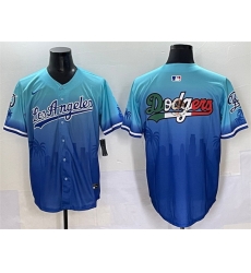 Men Los Angeles Dodgers Team Big Logo Blue Limited Stitched Baseball Jersey 1