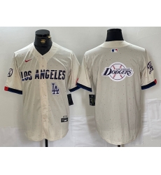 Men Los Angeles Dodgers Team Big Logo Cream Stitched Baseball Jersey 004 Men Los Angeles Dodgers Team Big Logo Cream Stitched Baseball Jersey 004