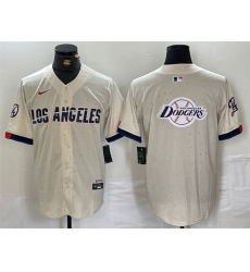 Men Los Angeles Dodgers Team Big Logo Cream Stitched Baseball Jersey 5 Men Los Angeles Dodgers Team Big Logo Cream Stitched Baseball Jersey 5