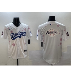 Men Los Angeles Dodgers Team Big Logo White 2025 Tokyo Series Limited Stitched Baseball Jersey 1