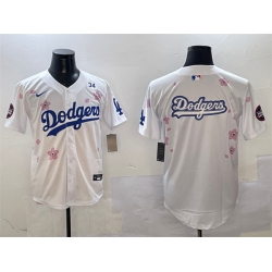 Men Los Angeles Dodgers Team Big Logo White 2025 Tokyo Series Limited Stitched Baseball Jersey