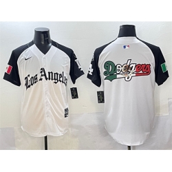 Men Los Angeles Dodgers Team Big Logo White Black Mexico 2025 LA Gothic Style With Fernando Patch Vapor Premier Limited Stitched Baseball Jersey