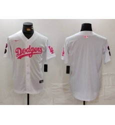 Men Los Angeles Dodgers Team Big Logo White Pink Vin 26 Kobe Patch Stitched Baseball Jersey 3 Men Los Angeles Dodgers Team Big Logo White Pink Vin 26 Kobe Patch Stitched Baseball Jersey 3