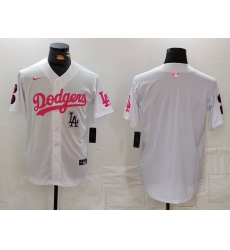 Men Los Angeles Dodgers Team Big Logo White Pink Vin 26 Kobe Patch Stitched Baseball Jersey 9 Men Los Angeles Dodgers Team Big Logo White Pink Vin 26 Kobe Patch Stitched Baseball Jersey 9