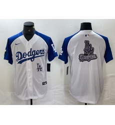 Men Los Angeles Dodgers big logo White Blue Vin Patch Cool Base Stitched Baseball Jersey 9 Men Los Angeles Dodgers big logo White Blue Vin Patch Cool Base Stitched Baseball Jersey 9