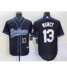 Men's Los Angeles Dodgers #13 Max Muncy Number Black With Patch Cool Base Stitched Baseball Jersey Men's Los Angeles Dodgers #13 Max Muncy Number Black With Patch Cool Base Stitched Baseball Jersey
