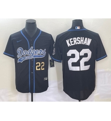 Men's Los Angeles Dodgers #22 Clayton Kershaw Number Black Cool Base Stitched Baseball Jersey Men's Los Angeles Dodgers #22 Clayton Kershaw Number Black Cool Base Stitched Baseball Jersey
