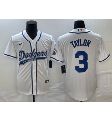 Men's Los Angeles Dodgers #3 Chris Taylor White With Patch Cool Base Stitched Baseball Jersey Men's Los Angeles Dodgers #3 Chris Taylor White With Patch Cool Base Stitched Baseball Jersey