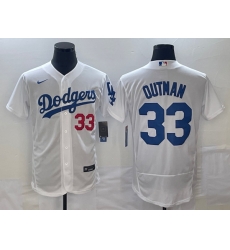 Men's Los Angeles Dodgers #33 James Outman White Flex Base Stitched Jersey Men's Los Angeles Dodgers #33 James Outman White Flex Base Stitched Jersey