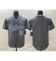 Men's Los Angeles Dodgers Blank Grey Gridiron Cool Base Stitched Baseball Jersey Men's Los Angeles Dodgers Blank Grey Gridiron Cool Base Stitched Baseball Jersey