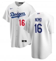 Men's Los Angeles Dodgers Hideo Nomo #16 White Stitched Nike Flex Base Jersey Men's Los Angeles Dodgers Hideo Nomo #16 White Stitched Nike Flex Base Jersey