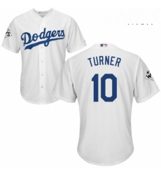 Mens Majestic Los Angeles Dodgers 10 Justin Turner Replica White Home 2017 World Series Bound Cool Base MLB Jersey Mens Majestic Los Angeles Dodgers 10 Justin Turner Replica White Home 2017 World Series Bound Cool Base MLB Jersey