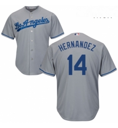 Mens Majestic Los Angeles Dodgers 14 Enrique Hernandez Replica Grey Road Cool Base MLB Jersey Mens Majestic Los Angeles Dodgers 14 Enrique Hernandez Replica Grey Road Cool Base MLB Jersey